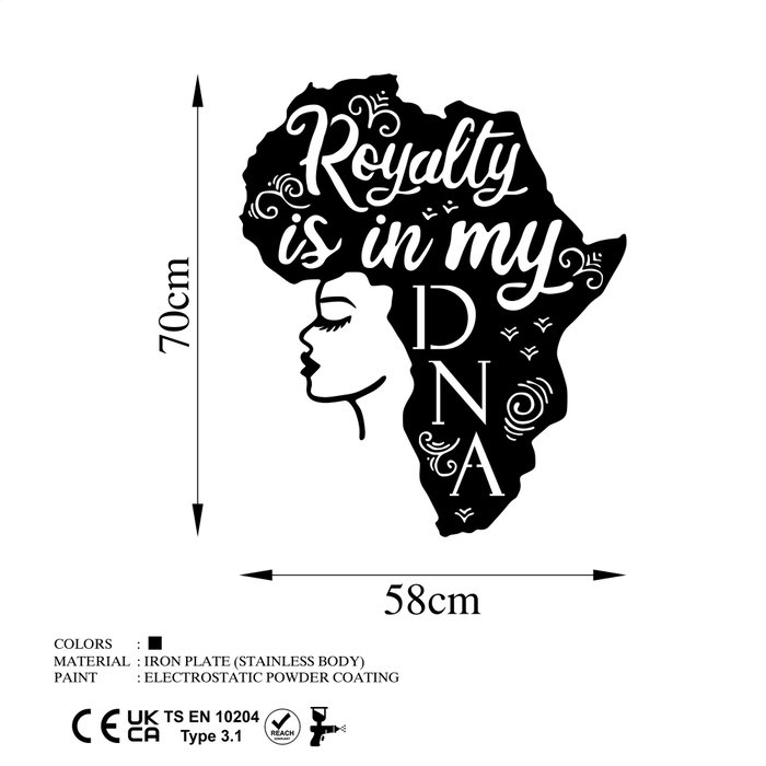 Wallity Royalty Is In My Dna Escultura de Pared Negra